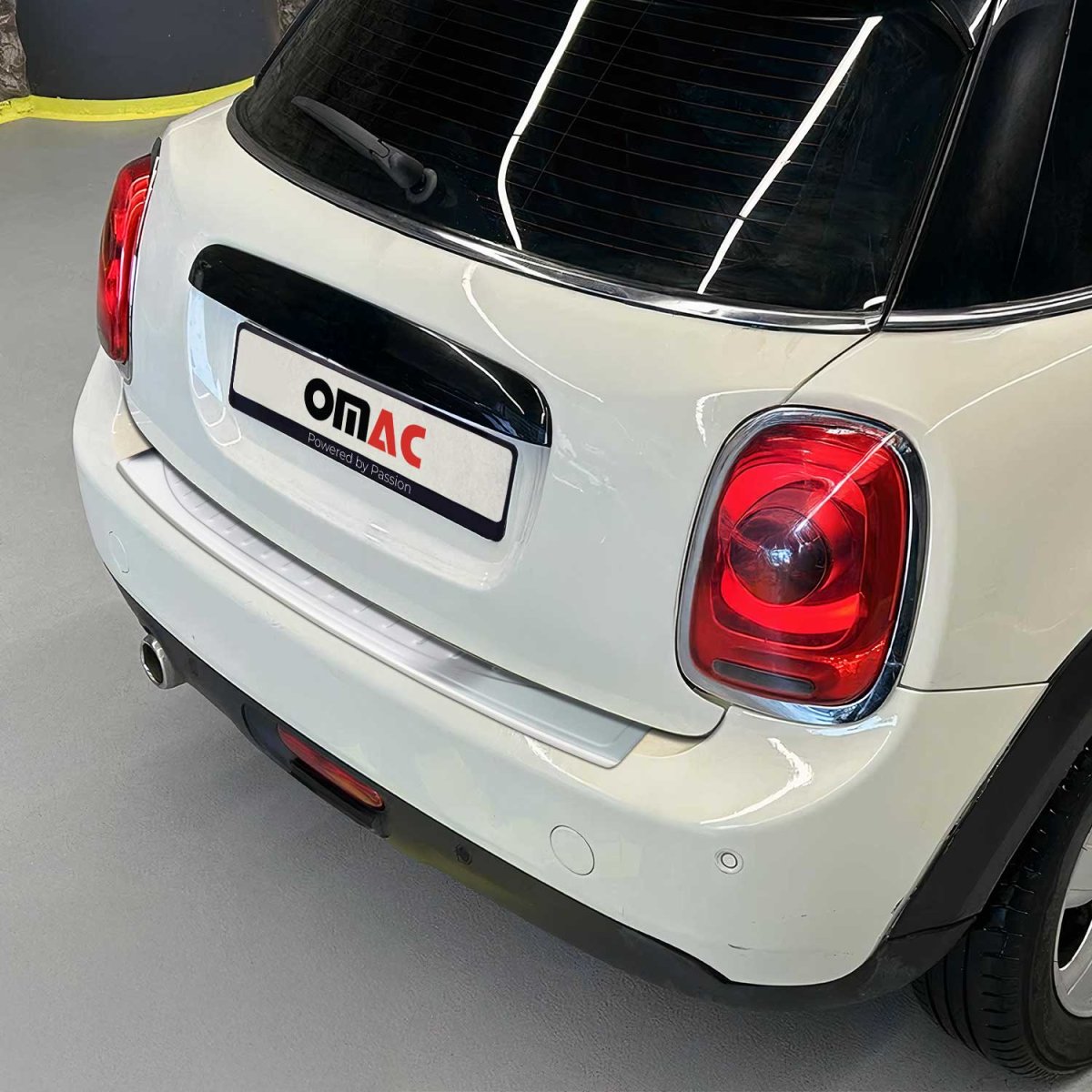 MINI COOPER Rear Bumper Sill Cover - Omac - Brushed Silver - 2014